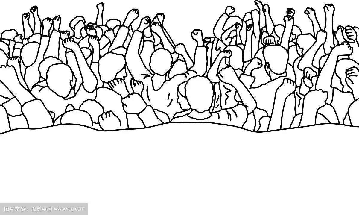 吸引了一群人举手
