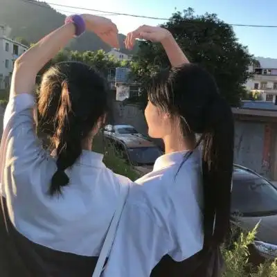 闺蜜头像两人小清新真人仙气高清图片