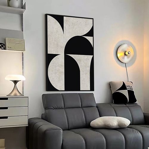 努高 简约现代黑白装饰画抽象图案客厅电视柜沙发摆画高级感挂画