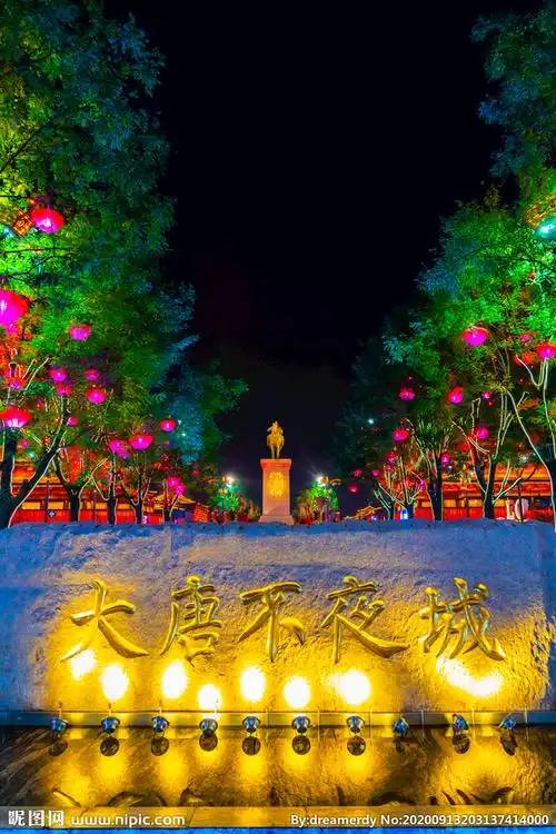 西安大唐不夜城夜景摄影图__人文景观_旅游摄影_摄影图库_昵图网nipic