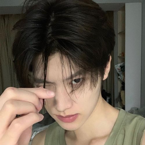 假发男中分刘海短发韩版帅气自然蓬松黑色学生修脸自拍减龄全头套