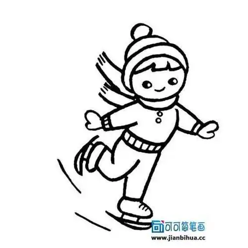 冬天活动简笔画手绘冬季 strong>滑雪 /strong>者有关滑雪人简笔画的