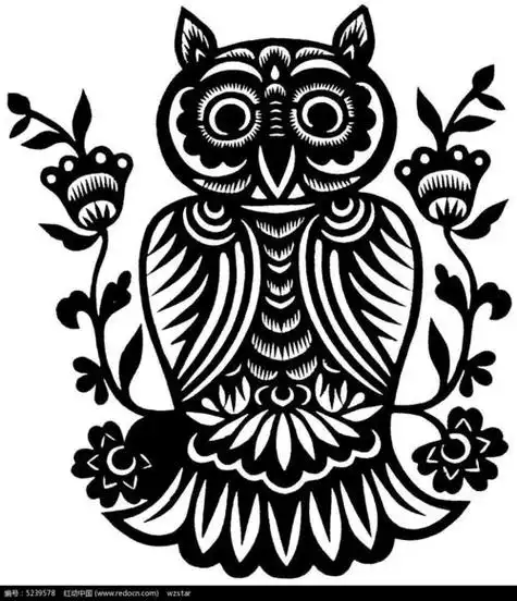 黑白剪纸素材打印稿