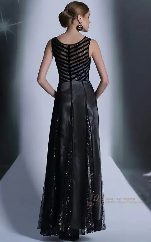 黑色姐妹装晚礼服厂家专业批发外贸定做礼连衣裙女招募代理30956