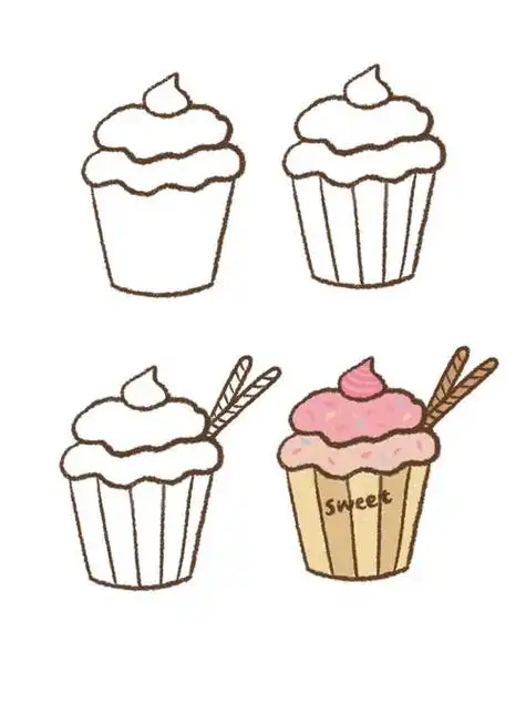 简笔画|粉色系草莓蛋糕90小教程procreate「简笔画」(100/72)祝大小儿