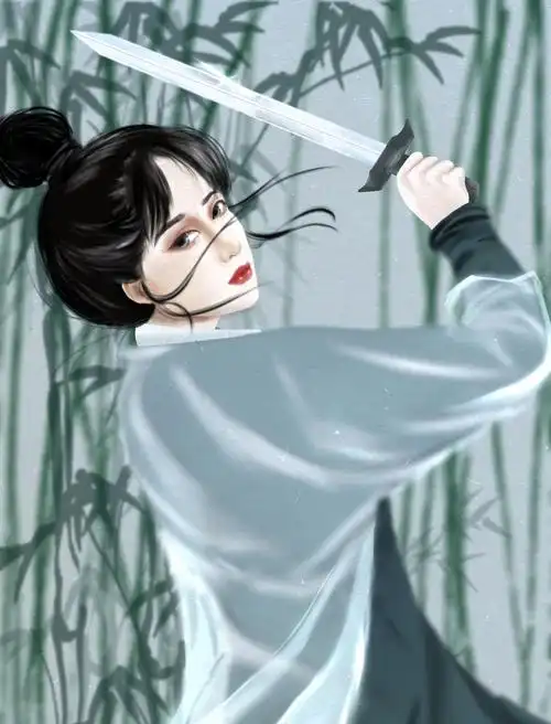 古风插画舞剑少女