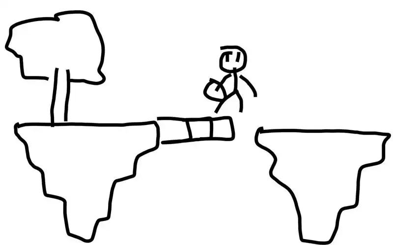 当你在空岛战争用透明玻璃神桥