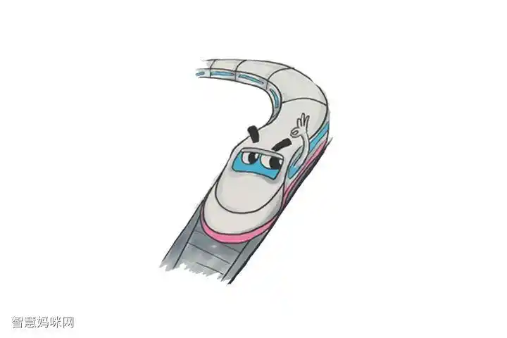 卡通版高铁怎么画