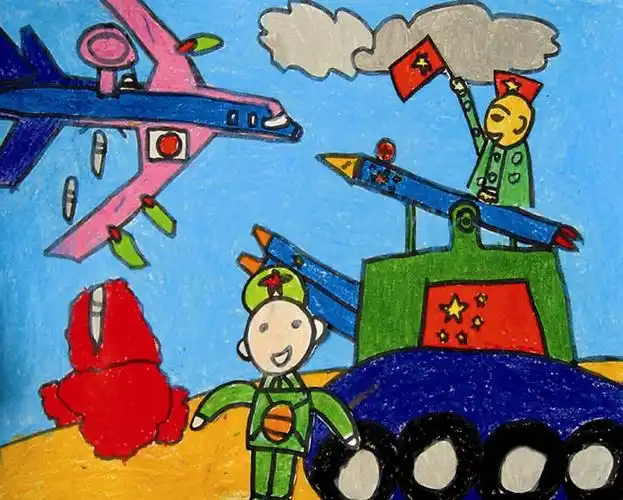 向解放军叔叔敬礼