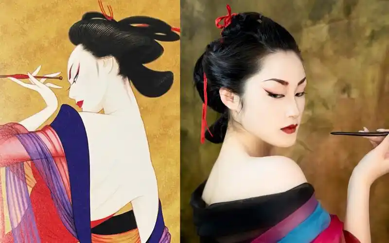 鹤田一郎美人画仿妆|一颗奇子_哔哩哔哩_bilibili