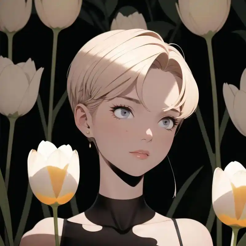 旧漫头像|金色短发气质小姐姐和93郁金香