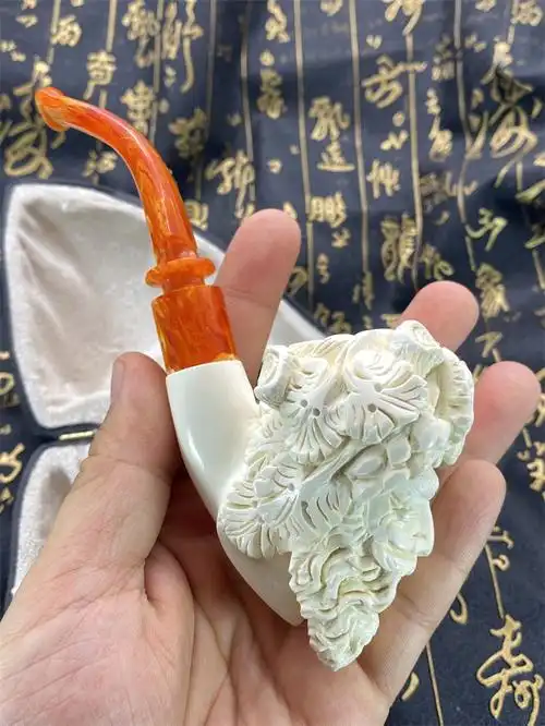 定制土耳其烟具师傅seylan手工制作深层原石精美头像海泡石大号烟斗