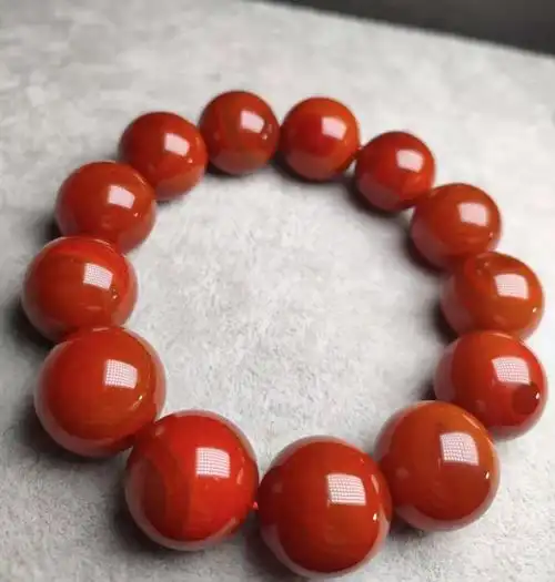 四川保山南红玛瑙火焰红圆珠手链情侣款玉石玉器108多圈手串批发