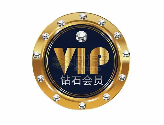 金色镶钻的vip钻石会员标志png图片免抠矢量素材 标志logo-第1张