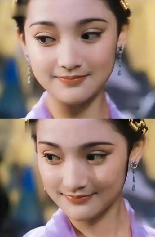 17岁的周迅像个小精灵粉嘟嘟的脸蛋好萌