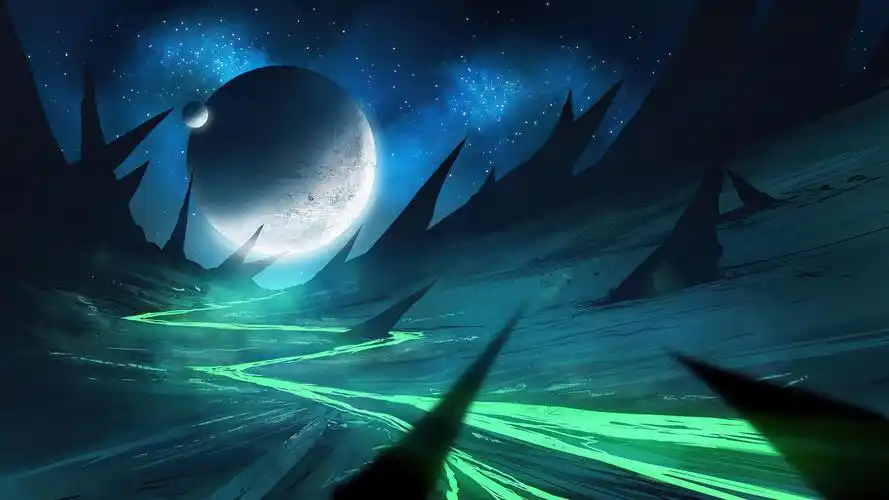 科幻酷炫未来主义手绘插画,艺术壁纸-回车桌面