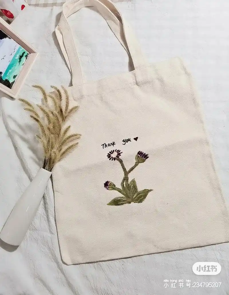 帆布包手绘丙烯画小清新