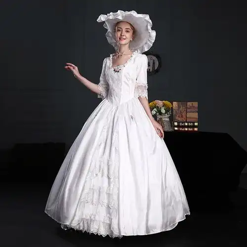 欧式复古宫廷演出服婚纱影楼舞台话剧连衣裙化妆民族服装