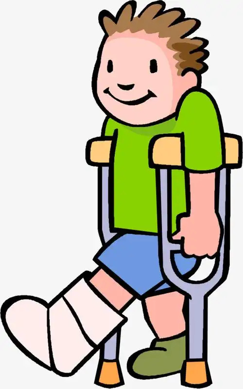 矢量手绘残疾人