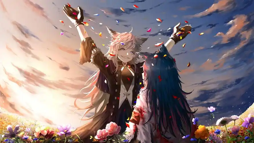 双狼组插画图片壁纸