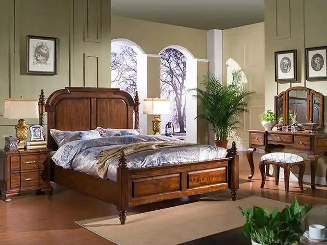 威灵顿家具美式卧室床美式乡村全实木床简美床欧式双人床18米15米田园