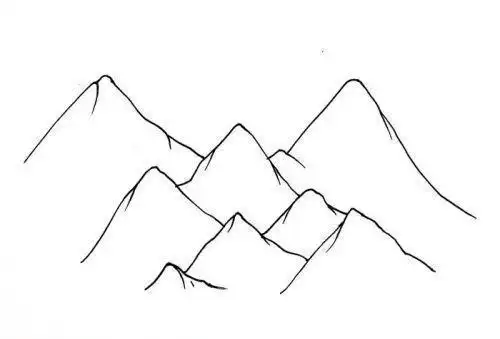 彩色简单雪山简笔画怎么画涂色雪山简笔画步骤画法