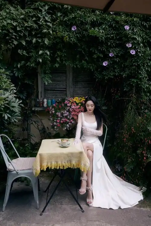 杨幂出席活动,穿一条白色长裙搭配薄纱手套,温婉优雅又迷人! - 华中网