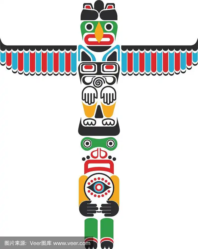 美国印第安图腾平色上