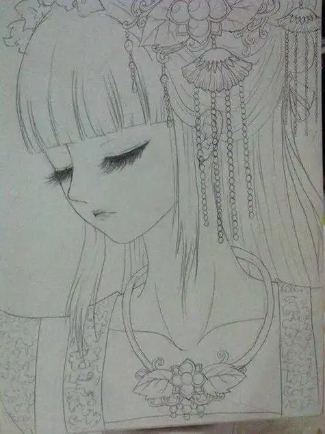 女孩的简笔画犹抱琵琶半遮面古风小女孩简笔画教程人物简笔画古装简单