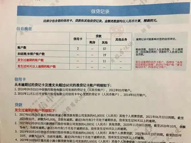 上征信 网贷逾期11个 部分即将90天