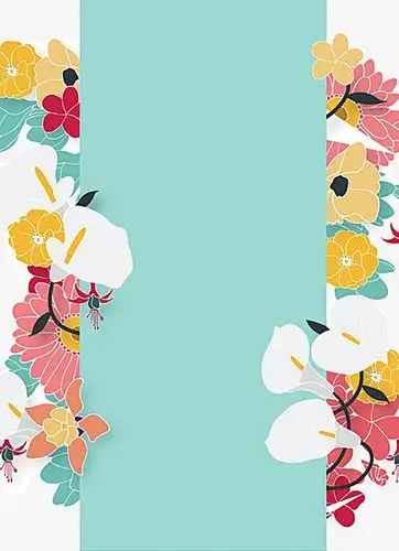 蓝色高清清新花卉海报背景素材下载_2000*2762像素psd格式-90设计