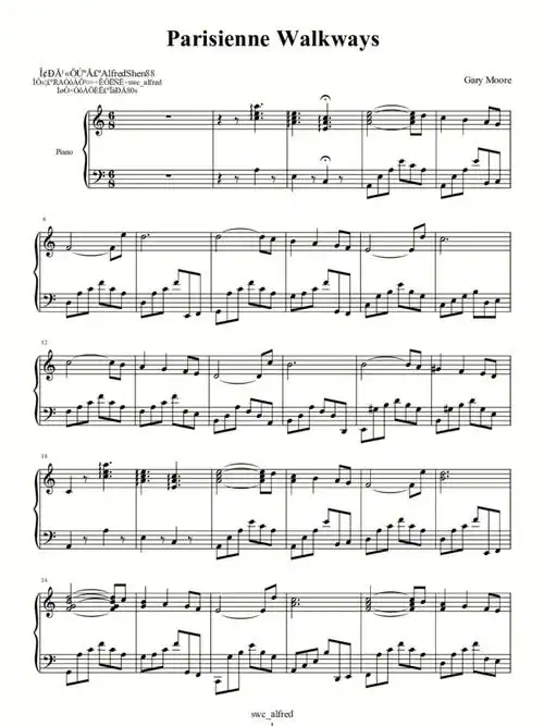 陆续发柚子其他作品钢琴谱#巴黎散步道