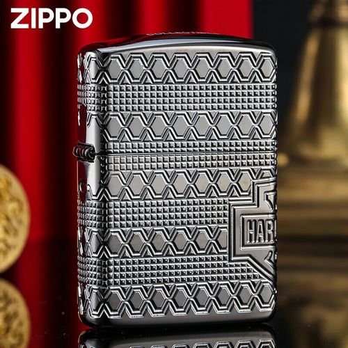 zippo edge之宝煤油防风打火机黑冰盔甲21哈雷戴维森硬核机能送男友
