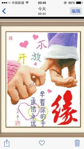 求带"缘"字的十字绣图片