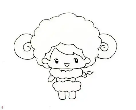 卡通少女白羊座简笔画画法图解女孩可爱又简单白羊座简笔画怎么画