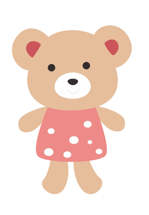 卡通手绘可爱粉色小熊