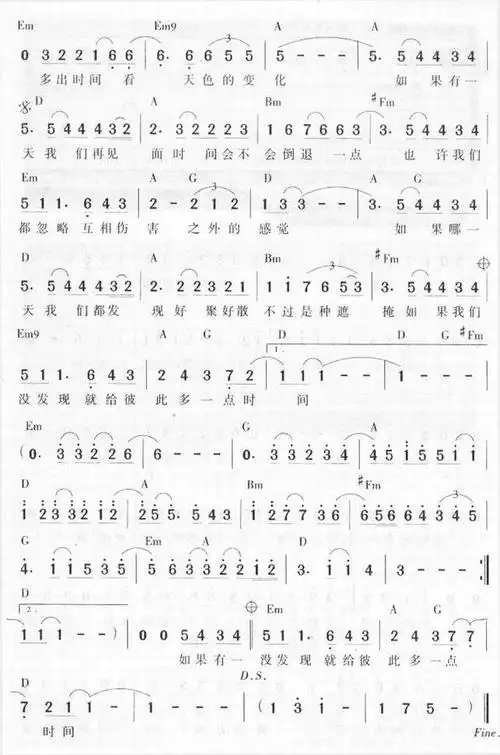 如果有一天梁静茹简谱