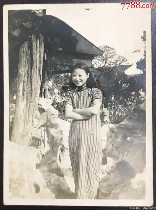 民国旗袍美女-老照片-7788黄河石