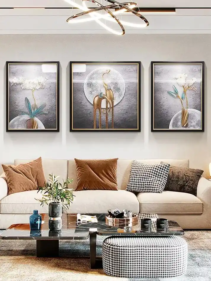 现代轻奢客厅装饰画大象抽象简约高级感挂画沙发背景墙壁画,尺寸 - 抖