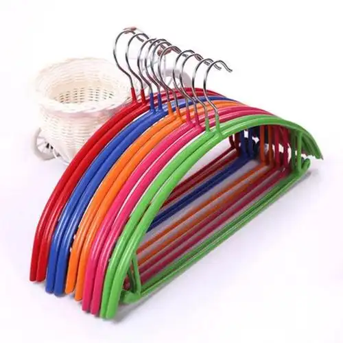 (10个装)半圆 男女通用衣架纯色简约无痕浸塑衣架 多功能防滑干湿塑料