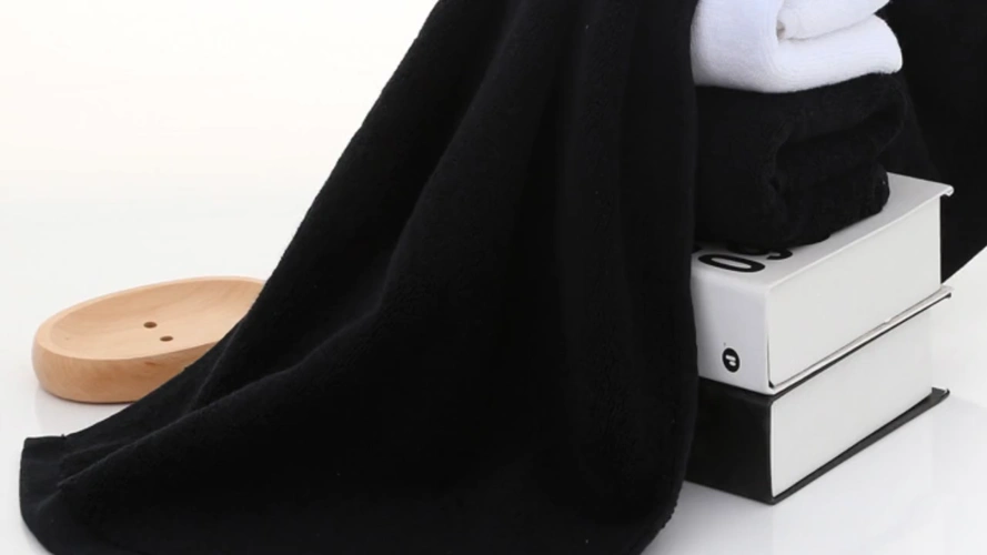 高品质定制 100% 棉黑色毛巾,黑色大浴巾