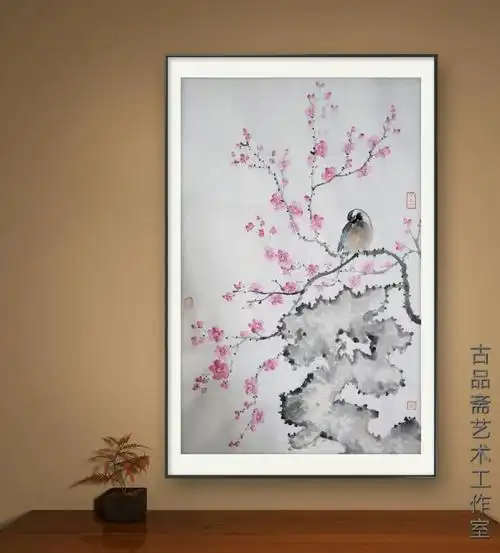 水墨写意 #国风古韵 #花鸟画 #想画就画 #国画梅花 - 抖音