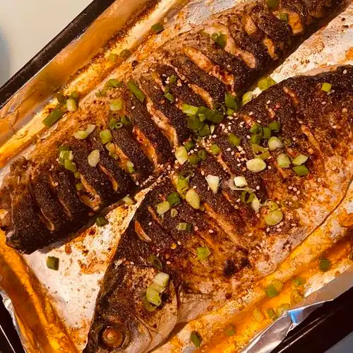 绿米脂做的烤箱版烤鱼