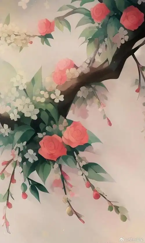 6/ 9水墨风花红叶茂锁屏壁纸 6767677/ 9水墨风花红叶茂锁屏