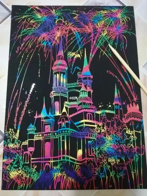 刮画纸迪士尼夜景