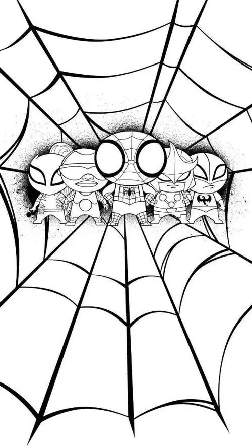 简笔画钢铁蜘蛛战衣