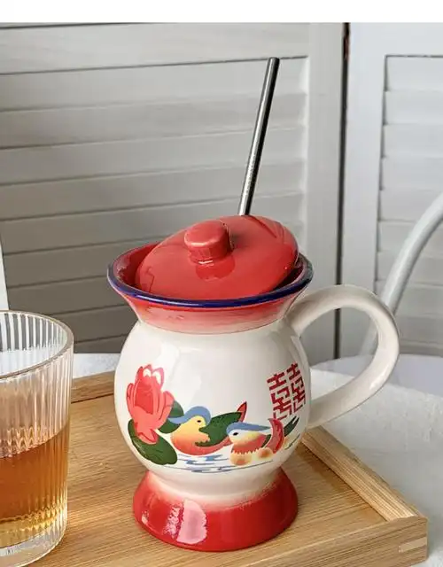 奇奇怪怪的水杯痰盂陶瓷水杯经典怀旧夜壶搪瓷杯马克杯情侣闺蜜创意