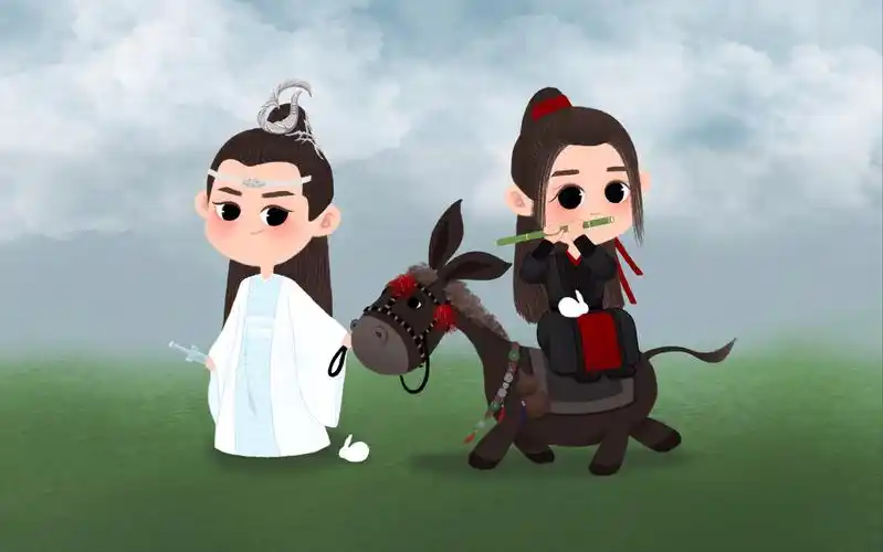 procreate陈情令q版忘羡蓝忘机魏无羡绘画过程