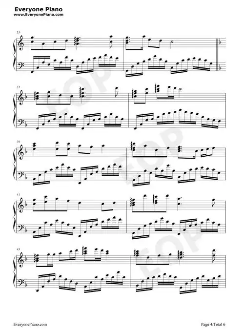 一条大河-完美独奏版-我的祖国-上甘岭插曲五线谱预览4-钢琴谱文件