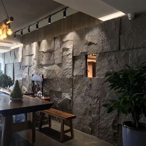 天然花岗岩黑灰电视毛石材背景墙景观外墙自然面仿古文化大理石皮